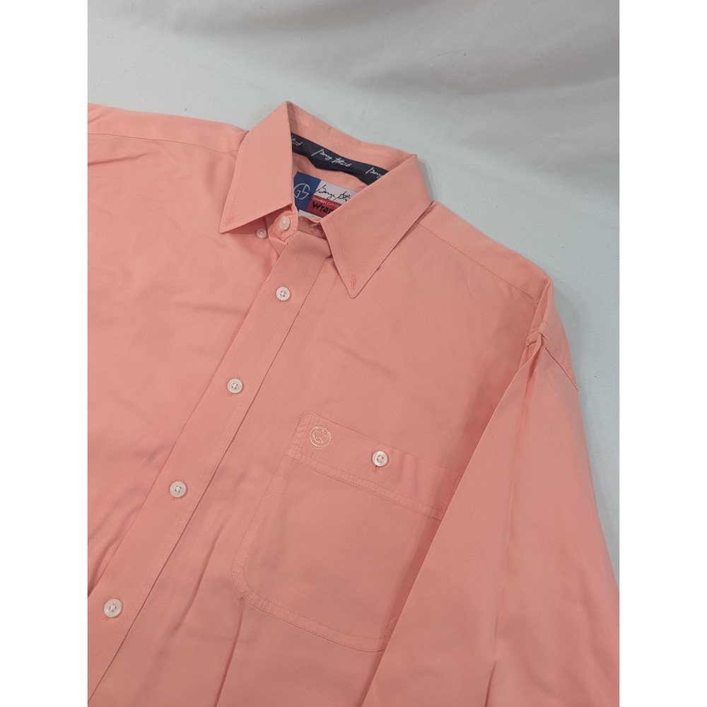 Wrangler George Strait Cowboy Cut Shirt Large Pale Pink Long Sleeve Western L